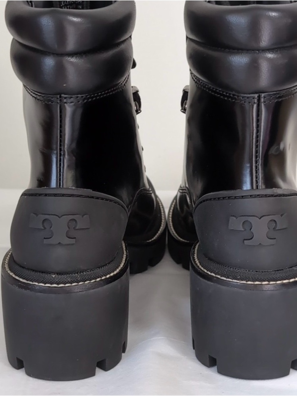 Tory Burch Miller Lug Hiking Boot Black 5 - Picture 4 of 16